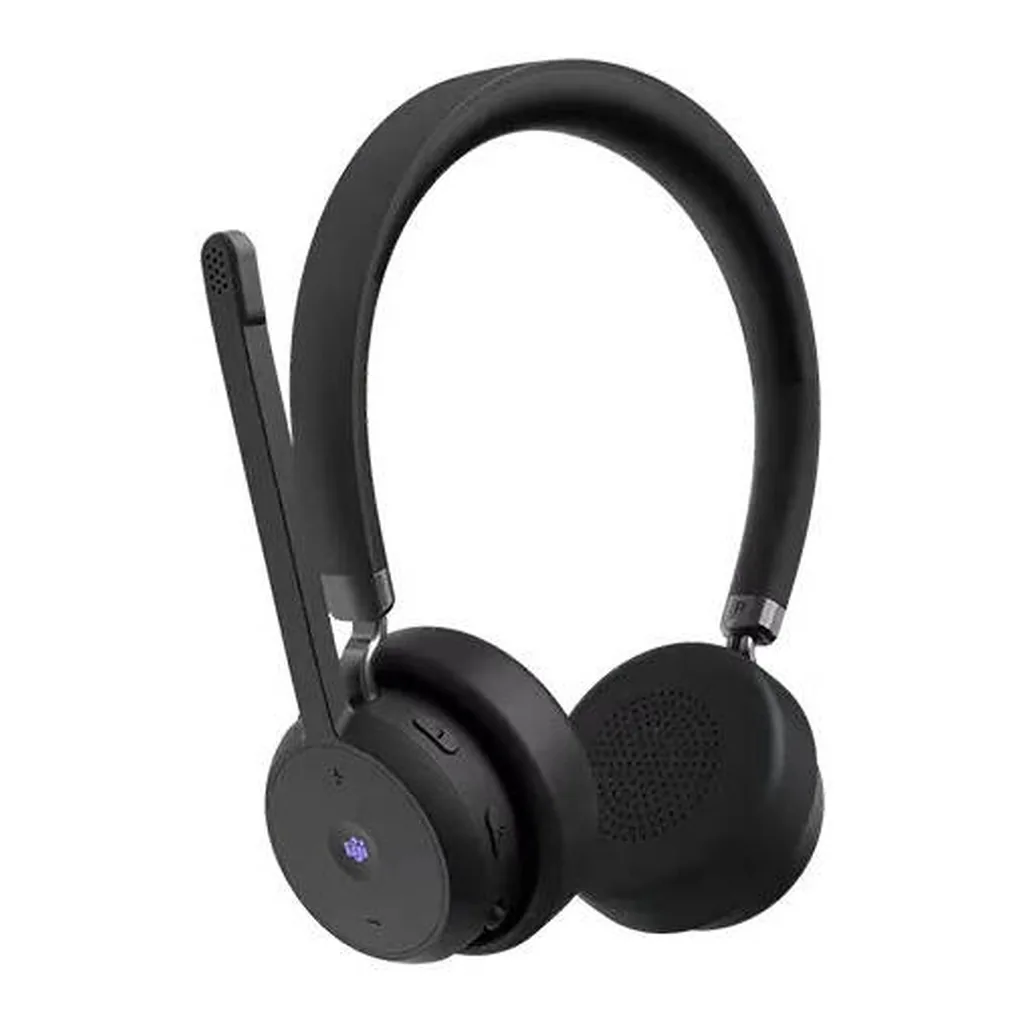 604e20fcac3351d4111c9a2458973c28-hi.jpg Lenovo Wireless VoIP Headset, 640 mAh Capacity, 40 mm Driver, 20 Hz - 20 kHz Frequency Range, Bluetooth 5.3, USB Digital Audio, 32 Ohm Impedance, Professional Call Performance, Black