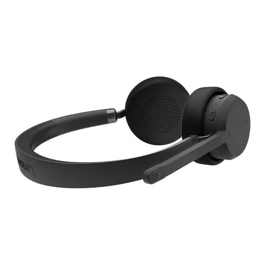 60a52c2c6685b01612edd20e71219f49-hi.jpg Lenovo Wireless Stereo Headset, Bluetooth 5.3, 640 mAh Capacity, 40 mm Drivers USB Digital Audio, 32 Ohm Impedance, Professional Call Performance, Black