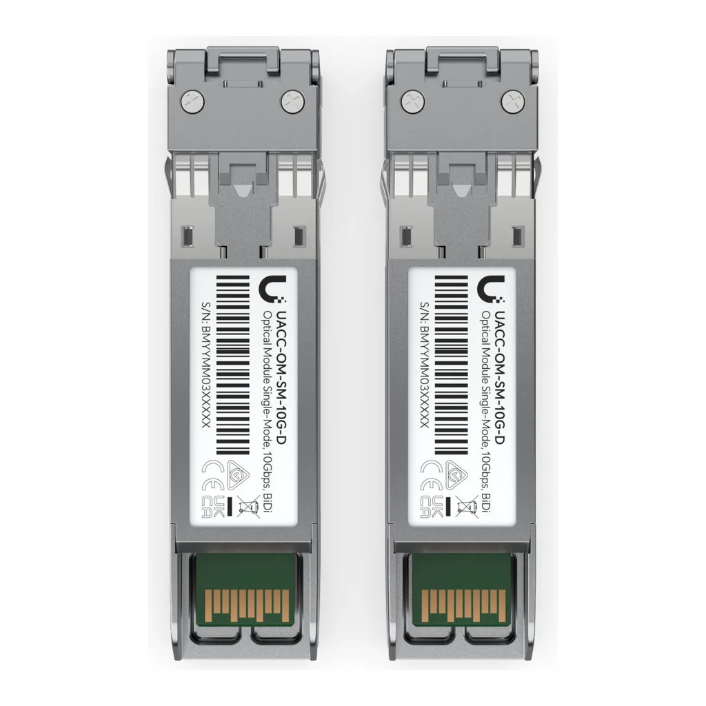 6116a518b99973a6014fdbe67e027261-hi.jpg Ubiquiti UACC OM SM 10G D SFP+ Optical Module, 10Gbps Single Mode Fiber Transceiver, Duplex LC Connector, 10km Range, UniFi Compatible, Pack of 2 | UACC-OM-SM-10G-D-2