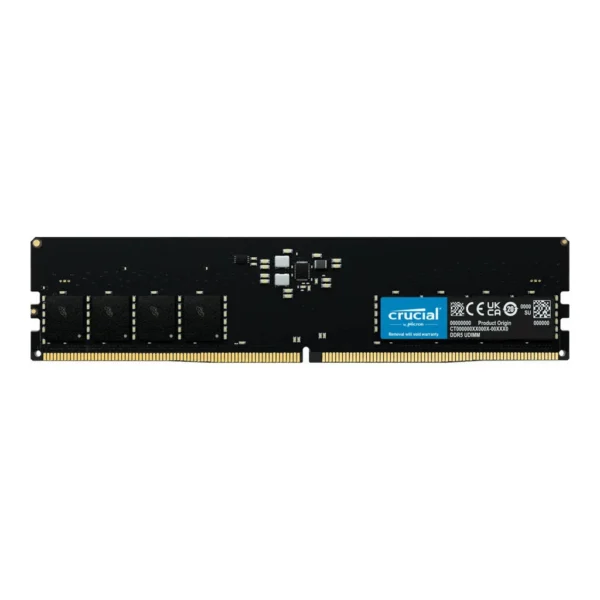 Crucial 32GB DDR5-PC5-38400 UDIMM Desktop Memory, 4800 MHz Memory Speed, CL40 CAS Latency, 1.1V Memory Voltage, Intel XMP 3.0, 288 Pin, Black | CT32G48C40U5 - Image 1 Crucial 32GB DDR5-PC5-38400 UDIMM Desktop Memory, 4800 MHz Memory Speed, CL40 CAS Latency, 1.1V Memory Voltage, Intel XMP 3.0, 288 Pin, Black | CT32G48C40U5 - Image 1