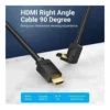 62799758cdeb4542e4f1367a70f6894b-hi.jpg Vention HDMI 2.0 Right Angle 90° Cable, Supports Up to 4K @ 60Hz Resolution, Gold-Plated Connector, Tinned Copper Conductor, Aluminum Foil + Mesh Shielding, 30 AWG, 5m Cable Length, Black