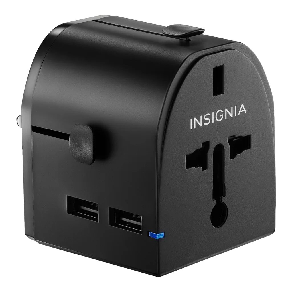 6350838_sd.jpg Insignia™ - All-in-One Travel Adapter with 2 USB Ports - Black