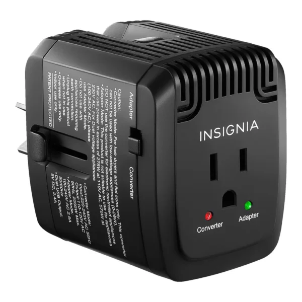 6350841_sd.jpg Insignia™ - All-in-One Travel Adapter and Converter with 2 USB Ports - Black