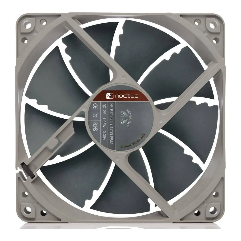 Noctua NF P12 redux 1700 PWM 120mm PC Cooling Fan, Grey - Image 2 Noctua NF P12 redux 1700 PWM 120mm PC Cooling Fan, Grey