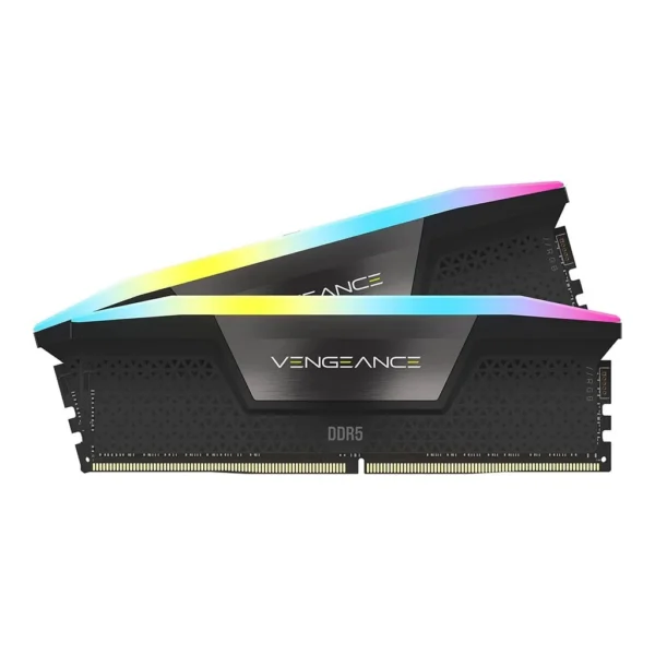 CORSAIR VENGEANCE 32GB (2x16GB) RGB DDR5 288-Pin Dual Channel Desktop Memory Kit, 6000 MHz Tested Speed, 30-36-36-76 Latency, Intel XMP 3.0 Chipset, Overclock PMIC, 1.40V, Black | CMH32GX5M2B6000C30 - Image 1 CORSAIR VENGEANCE 32GB (2x16GB) RGB DDR5 288-Pin Dual Channel Desktop Memory Kit, 6000 MHz Tested Speed, 30-36-36-76 Latency, Intel XMP 3.0 Chipset, Overclock PMIC, 1.40V, Black | CMH32GX5M2B6000C30 - Image 1