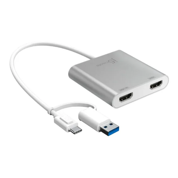 6507869_sd.jpg j5create - USB-C to Dual HDMI Multi-Monitor Adapter - Silver