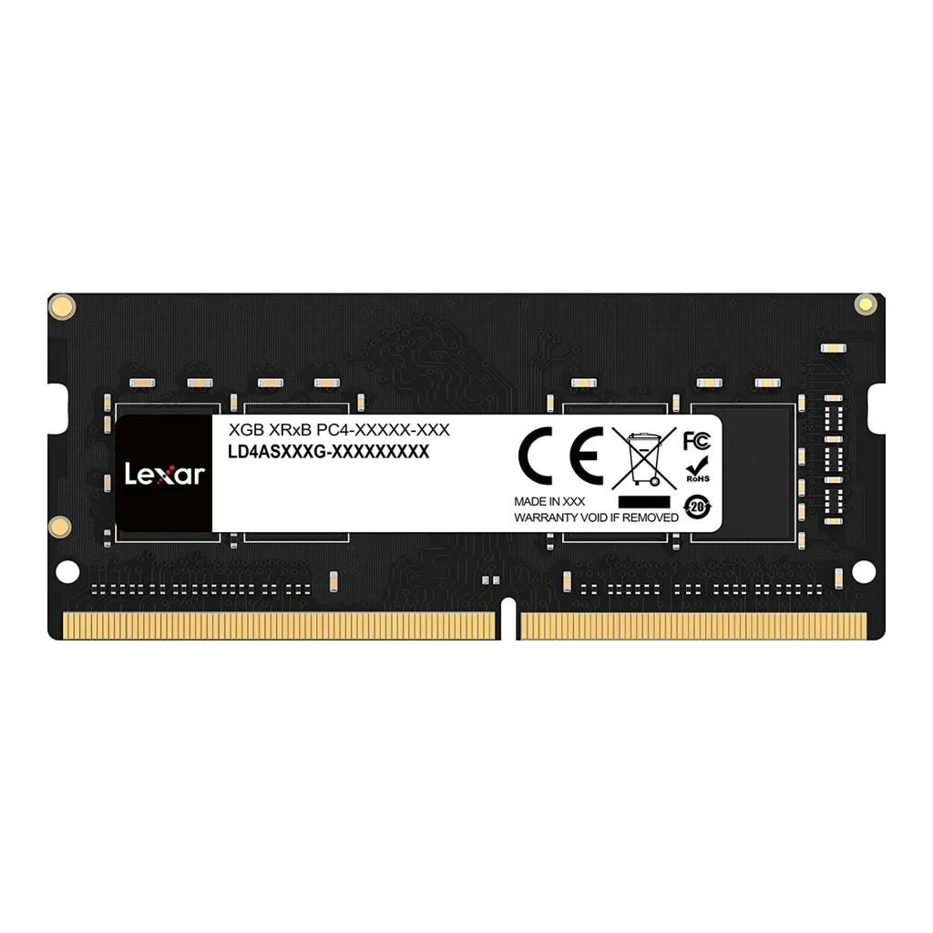 Lexar DDR4 SODIMM Laptop Memory, 16GB Capacity, 3200 MHz Memory Speed, CL22 CAS Latency, 1.2 Voltage, 260-Pin | LD4AS016G-B3200GSST - Image 1 Lexar DDR4 SODIMM Laptop Memory, 16GB Capacity, 3200 MHz Memory Speed, CL22 CAS Latency, 1.2 Voltage, 260-Pin | LD4AS016G-B3200GSST - Image 1
