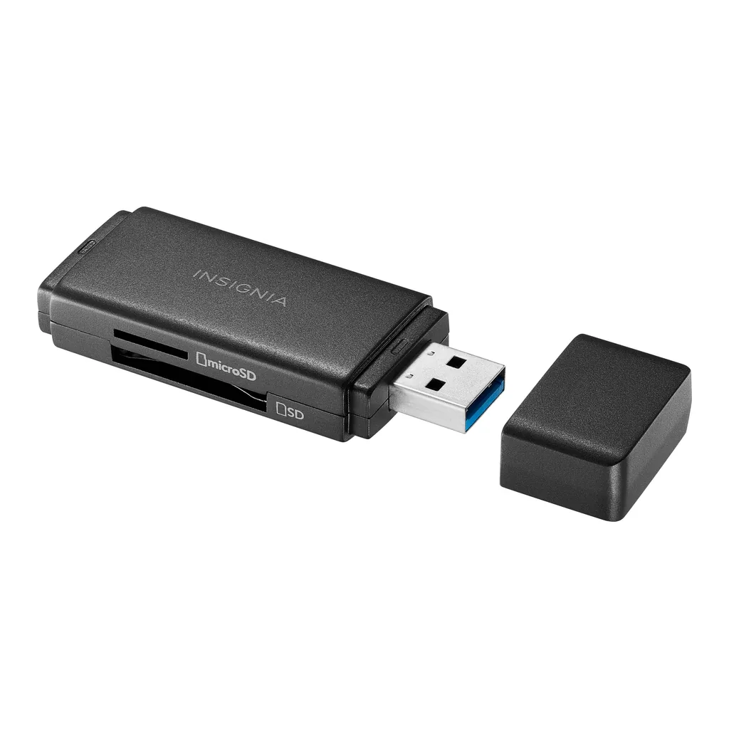 6546685cv11d.jpg Insignia™ - USB 3.0 SD and microSD Memory Card Reader - Black
