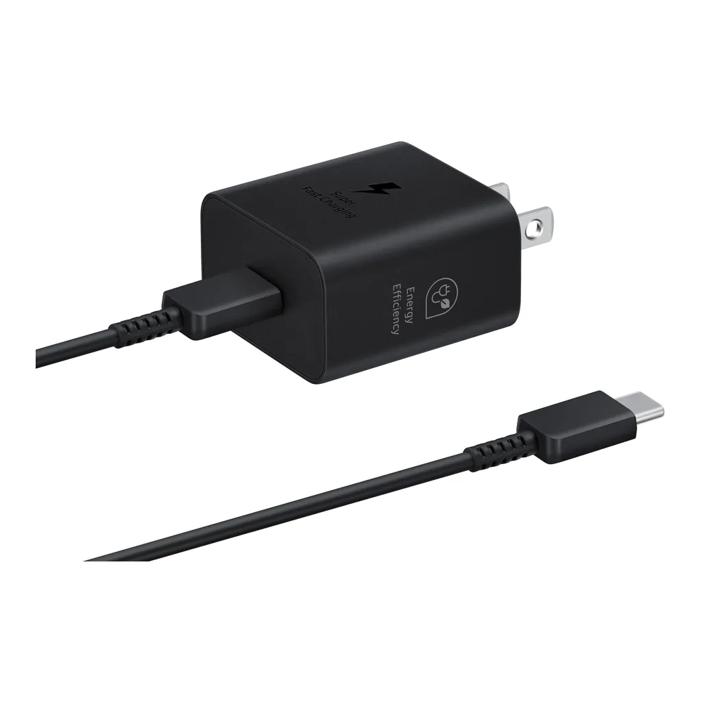 6559237_sd.jpg Samsung - 25W Super Fast Charging Wall Charger with USB-C Cable - Black