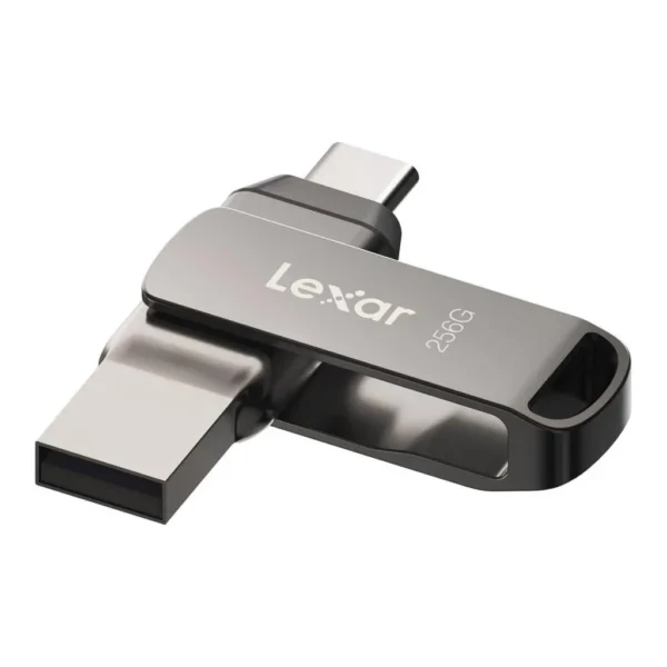 6593648e3b1863b3051dae127d818711-hi.jpg Lexar 256GB JumpDrive Dual Drive D400 USB 3.2 Type C & Type A Flash Drive for Storage Expansion, Photo Back up for iPhone 15, Up to 130MB/s, Metal Housing & Swivel Design, Titanium (LJDD400256G BNQNU)