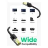662be7ffb80b44357829120a8227fd4e-hi.jpg UGREEN Cat 7 Shielded RJ45 Ethernet Cable 5M Braided Round Network LAN Cable 10Gbps High-Speed Internet Cable 600MHz Bandwidth for Router Modem, Black