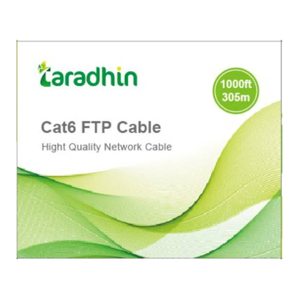 66423b408e9d0b373ad21048993d1f9b-hi.jpg Taradhin Premium Quality CAT6 FTP, 23AWG, 0.575mm, CCA Network Cable, Up To 10 Gbps Data Transmission Speeds, 4P Fresh PVC Jacket, 305 Meters, Drum Roll, Gray