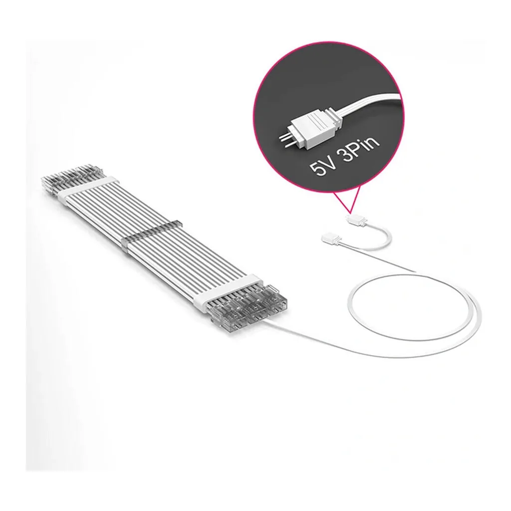 WJCOOLMAN ARGB 24-Pin Extension Cable, White | 24-PIN ATX - Image 6 WJCOOLMAN ARGB 24-Pin Extension Cable, White | 24-PIN ATX