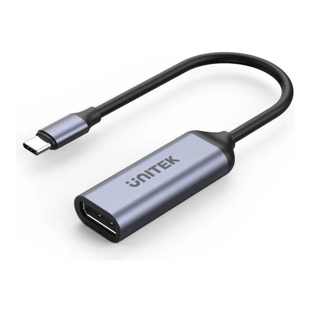 67e45c0f212f62871e9da77222c14d3e-hi.jpg Unitek USB-C to DisplayPort1.4 Adapter, Up To 4K@144Hz or 8K@60Hz Resolution, Stream with HDCP2.3, Aluminum Housing Material, 15cm Cable Length, Space Gray | V1415A