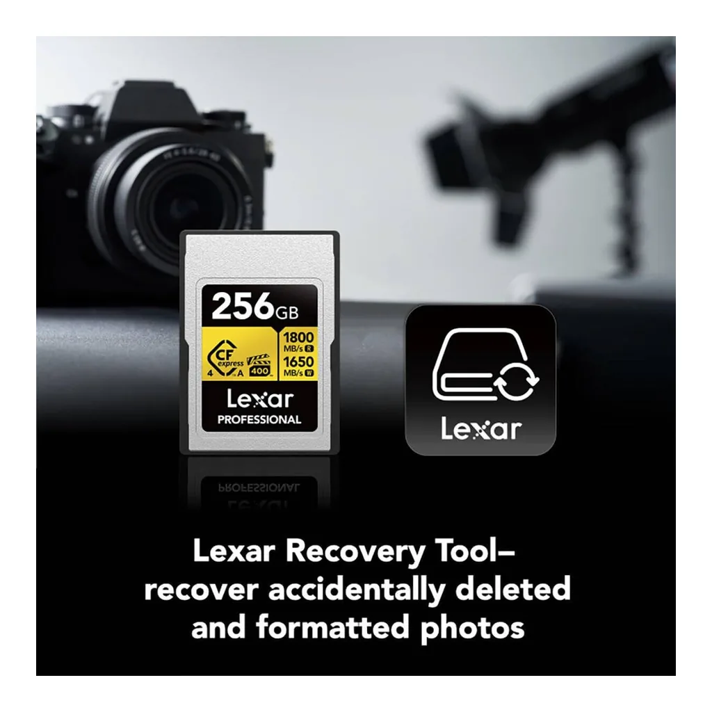69e467d90e13cc3b747beef5d9dbdf78-hi.jpg Lexar Professional Gold Series CFexpress 4.0 Type A Card 256GB, Up to 1800MB/s, VPG400, 8K Video, Compatible with Sony Alpha & FX Cameras, Gold | LCAEXG4256G-RNENG