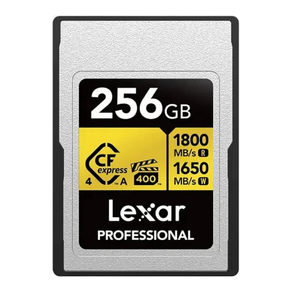 6a9431921b461a229bbebb5c5eb925a0-hi.jpg Lexar Professional Gold Series CFexpress 4.0 Type A Card 256GB, Up to 1800MB/s, VPG400, 8K Video, Compatible with Sony Alpha & FX Cameras, Gold | LCAEXG4256G-RNENG