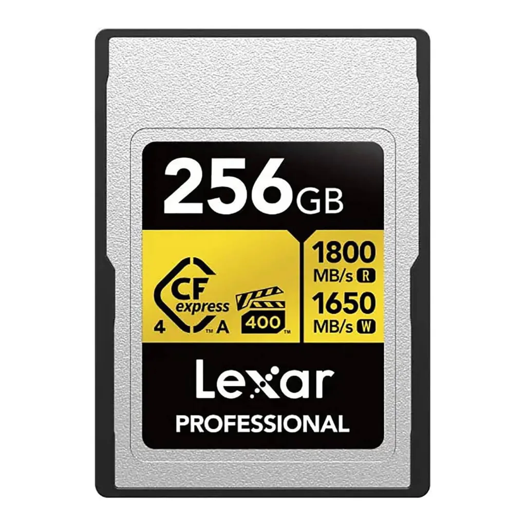 6a9431921b461a229bbebb5c5eb925a0-hi.jpg Lexar Professional Gold Series CFexpress 4.0 Type A Card 256GB, Up to 1800MB/s, VPG400, 8K Video, Compatible with Sony Alpha & FX Cameras, Gold | LCAEXG4256G-RNENG