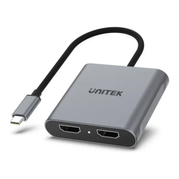 6b345f161379df972b5cb2d5de9dd09d-md.jpg Unitek USB-C to Dual HDMI 4K Adapter, Up to 4K@60Hz Dual Output, Stream with HDCP2.2, Multi-Stream Transport, 15cm Cable Length, Space Grey | V1404B
