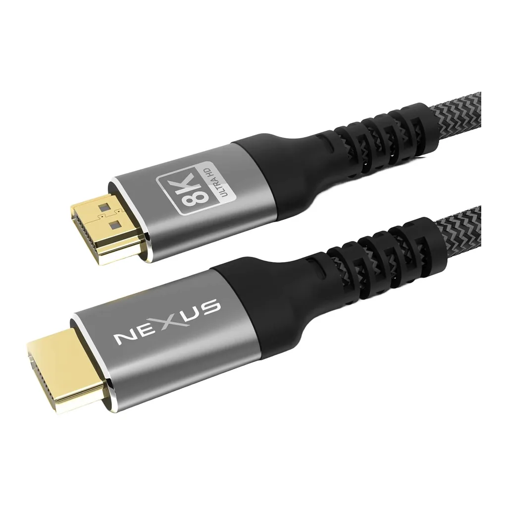 6cca3f44a55f024bbd3120ff0a0f3930-hi.jpg Nexus HDMI to HDMI Cable, 48Gbps Ultra High-Speed Transmission, Supports Up to 8K@60Hz, Nickel Plated Connector, Nylon Braided Cord, 2m Cable Lenth, Black