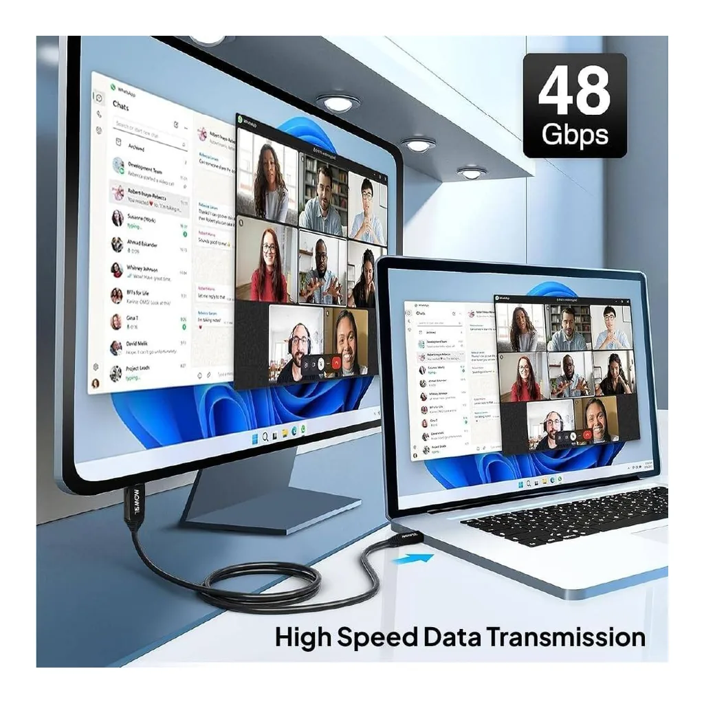 6f4709705dcf819a3acbd4efdc258076-hi.jpg Mowsil AOC HDMI Cable, 8K 60Hz & 4K 120hz, HDR, 600MHz High Frame Rate, 48 Gbps Bandwidth, 32 Channel Audio, Full High Definition 3D Support, 10 Meters, Black