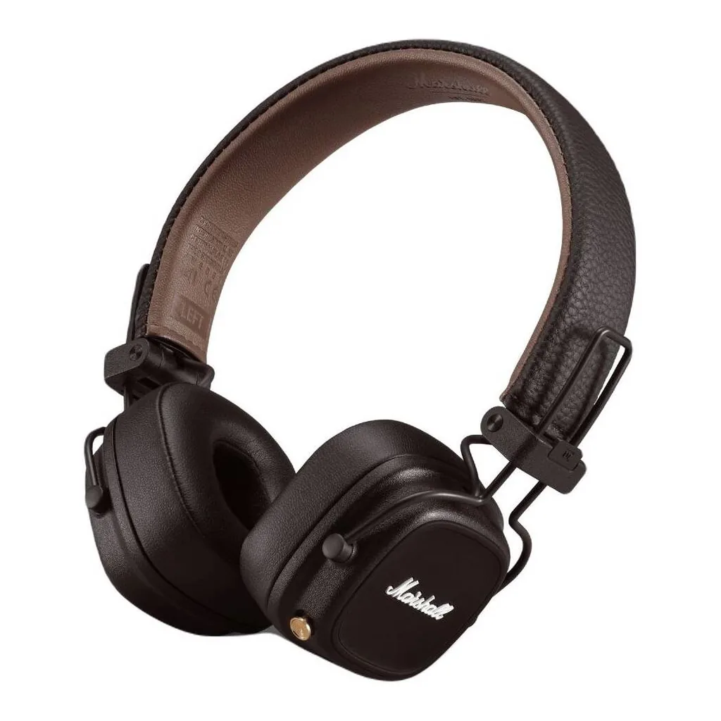 6f58bf3475592ad224aaccd80f342d4e-hi.jpg Marshall Major V Bluetooth Headphones, 40mm Dynamic Drivers, Bluetooth 5.3 Wireless Connectivity, 3.5mm Input/Output Wired Connectivity, Rugged & Foldable Design, Brown