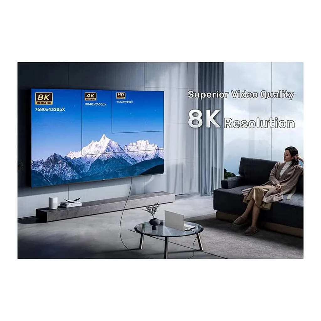 6fa7d19423d9b6b5c63ad4090e2e9772-hi.jpg Salab 8K HDMI Cable 1.5M, 48Gbps Ultra High Speed HDMI 2.1 Cord, Supports 8K@60Hz, 4K@240Hz, HDR10, eARC, HDCP 2.3, Compatible with PS5, Xbox Series X, MacBook Pro, TV & Projector, Green