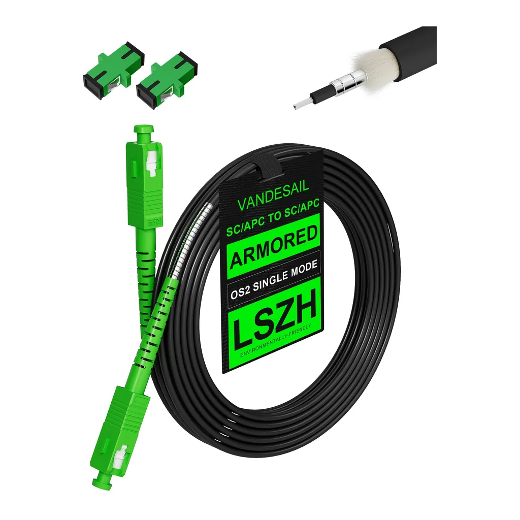 Version 1.0.0 VANDESAIL 30M SC/APC Fiber Optic Internet Cable 100ft OS2,Outdoor Armored