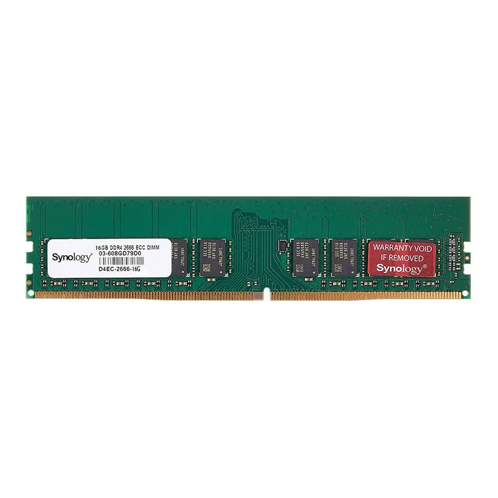 Synology 16GB (1 x 16GB) DDR4 2666 MHz UDIMM Server Memory , 2666 MHz Clock Speed, PC4-21300, 1.2V Memory Voltage, 288-Pin UDIMM,Unbuffered, ECC | D4EC-2666-16G - Image 1 Synology 16GB (1 x 16GB) DDR4 2666 MHz UDIMM Server Memory , 2666 MHz Clock Speed, PC4-21300, 1.2V Memory Voltage, 288-Pin UDIMM,Unbuffered, ECC | D4EC-2666-16G - Image 1