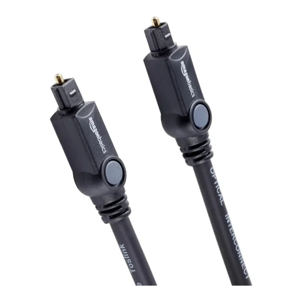 71N9CRo2JML.jpg Amazon Basics Toslink Digital Optical Audio Fiber Optic Cable, Multi-Channel, for Sound Bar, Audio System, Home Theatre, Game Console, Blu-Ray Player, Gold-Plated Connectors, 6 Foot, Black