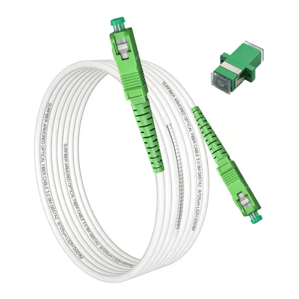 71yEhs7dvqL.jpg SURFIBER Armored SC/APC to SC/APC Fiber Optic Internet Cable 2 m 7 ft
