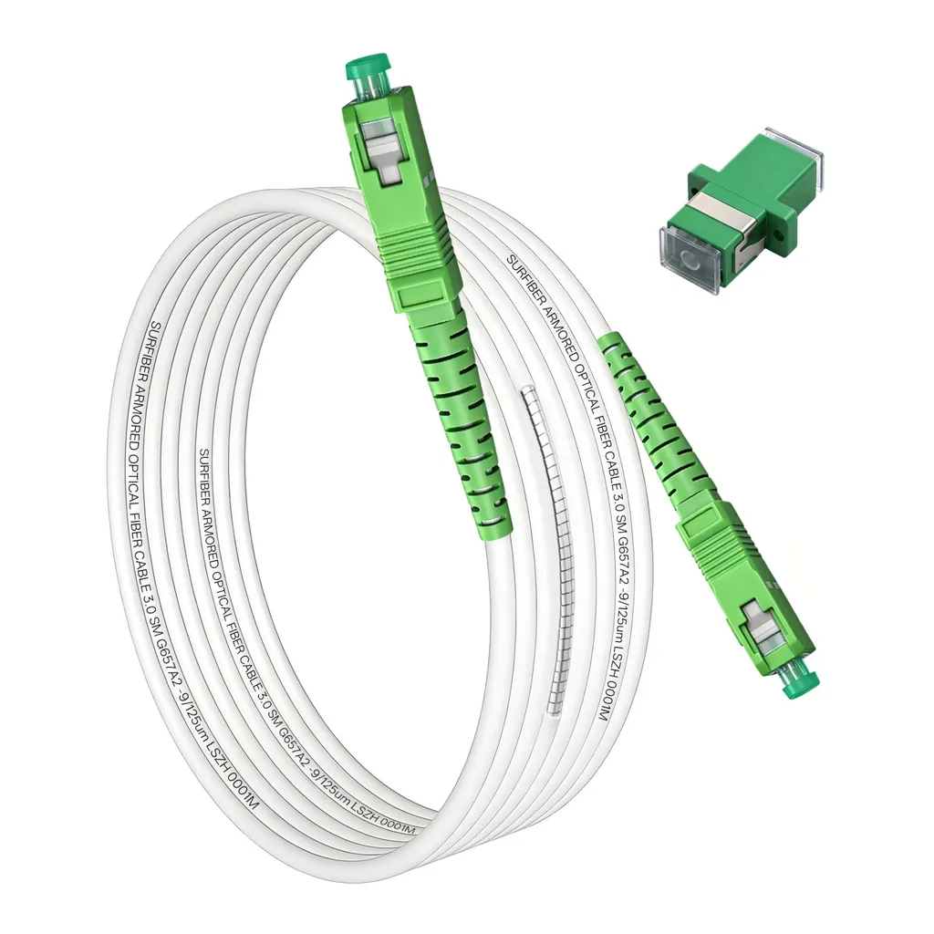 71yEhs7dvqL.jpg SURFIBER Armored SC/APC to SC/APC Fiber Optic Internet Cable 2 m 7 ft