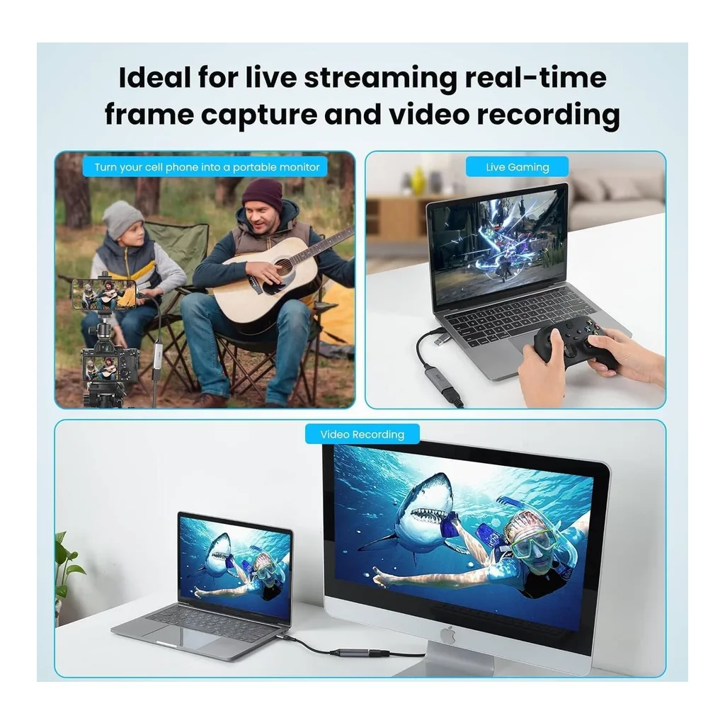 T Tersely HDMI to USB-C Video Capture Card, 1080p60 Recording | Statco-TVC-1080p-USB3 - Image 3 T Tersely HDMI to USB-C Video Capture Card, 1080p60 Recording | Statco-TVC-1080p-USB3