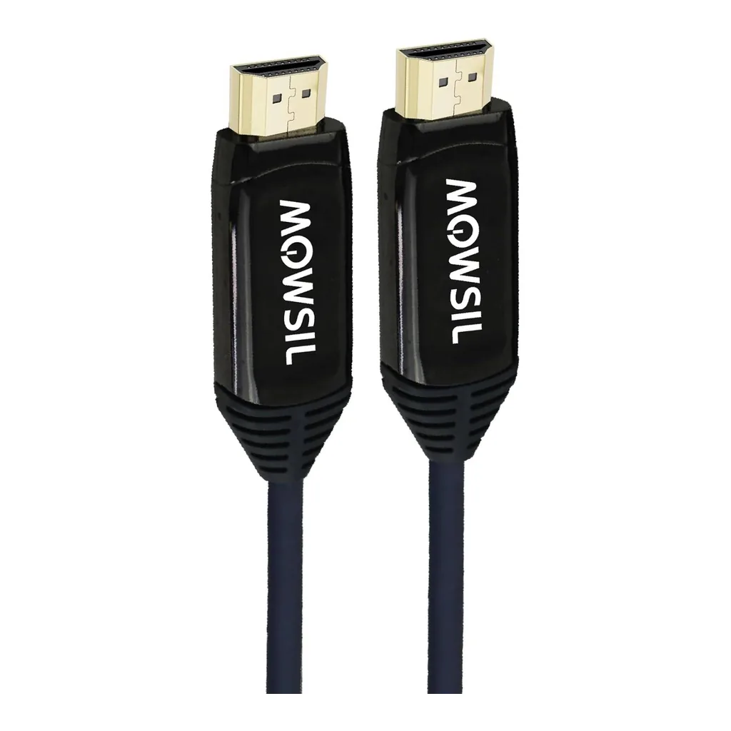 743003287ffdaaa286eb31a7a60248e7-hi.jpg MOWSIL Active Optical Fiber Cable (AOC) 4K@60Hz 25Mtr, 18Gbps High Speed, UHD 4K HDMI 2.0 Cord, Hybrid Fiber/Copper, 24K Gold Plated Connectors, 25 Meter | MOAC25