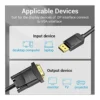 758ac3ae573fc30df02b97bd62a5909c-hi.jpg Vention DP to VGA Cable, 1080P HD, Fastener and Ergonomic Design, Gold Platted Interface, 30AWG Core Diameter, 3 Meter, Black | HBLBI