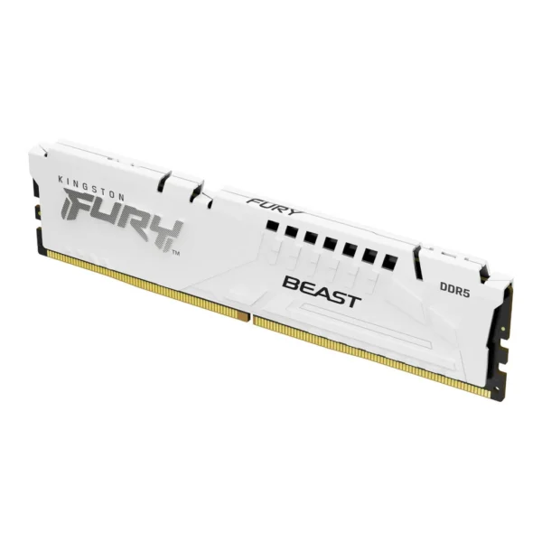 Kingston Fury Beast 16GB DDR5 Memory, 6000MT/s Frequency, CL36 Latency, Non-ECC DIMM, 1.35 Voltage, Intel XMP 3.0 & AMD Certified, White | KF560C36BWE2-16 - Image 1 Kingston Fury Beast 16GB DDR5 Memory, 6000MT/s Frequency, CL36 Latency, Non-ECC DIMM, 1.35 Voltage, Intel XMP 3.0 & AMD Certified, White | KF560C36BWE2-16 - Image 1