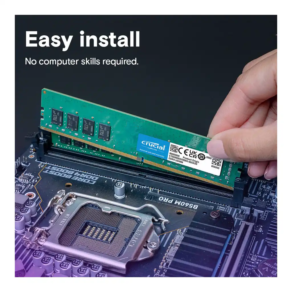 Crucial DDR4-3200 UDIMM Memory, 16GB Capacity, 3200 MHz Clock Speed, PC4-25600, 22 CAS Latency, 1.2 Voltage, Unbuffered, Non-ECC | CT16G4DFRA32A - Image 6 Crucial DDR4-3200 UDIMM Memory, 16GB Capacity, 3200 MHz Clock Speed, PC4-25600, 22 CAS Latency, 1.2 Voltage, Unbuffered, Non-ECC | CT16G4DFRA32A - Image 6