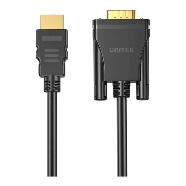 7d315178ad8e0aae12e1055fbed43bde-hi.jpg Unitek HDMI to VGA Cable, Up to 1920x1080@60Hz Resolution, Built-in Advanced IC Chip, Gold-Plated HDMI Connector, ABS Housing Material, 2M Cable Length, Black | V1185A01