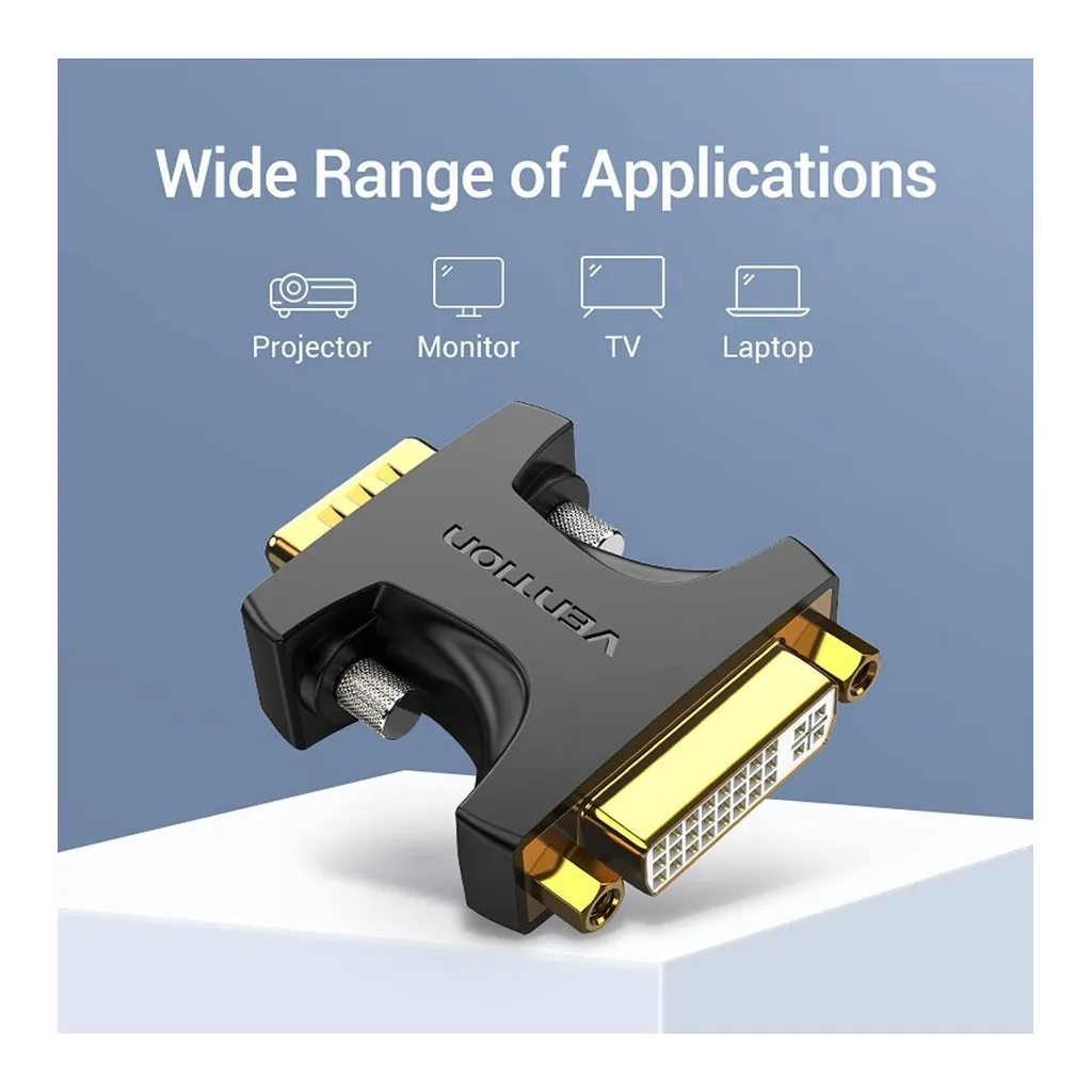 7e8470ef81a9a7272b5dc792f1d7cd96-hi.jpg Vention VGA Male to DVI Female Adapter, Display at Both Ends, 1080P HD, Gold-plated Interface, Black | DDDB0