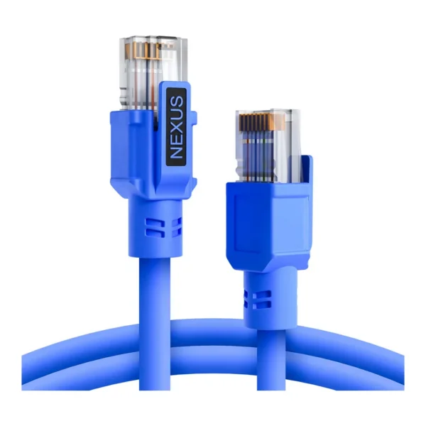 7fb256f6f8a087cc04a5fe28adad73f8-hi.jpg Nexus Patch Cord CAT6-A UTP Network Cable, 10 Gbps Transfer Rate, 350Mhz Speed & Frequency, 23AWG Full Bare Copper Conductor Material, Weather Proof PVC Jacket, 5M Length, Blue