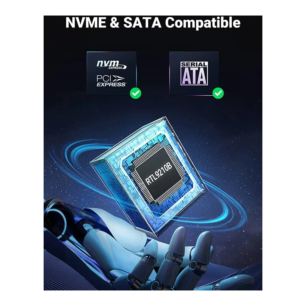 802e83d05bc803ff825daf0dff760376-hi.jpg UGREEN M.2 NVMe and SATA SSD Enclosure Reader Adapter, 10Gbps USB C 3.2 Gen2, Thunderbolt 3 Compatible, Tool-Free NVMe External Enclosure Supports M and B&M Keys | 90264 -90541
