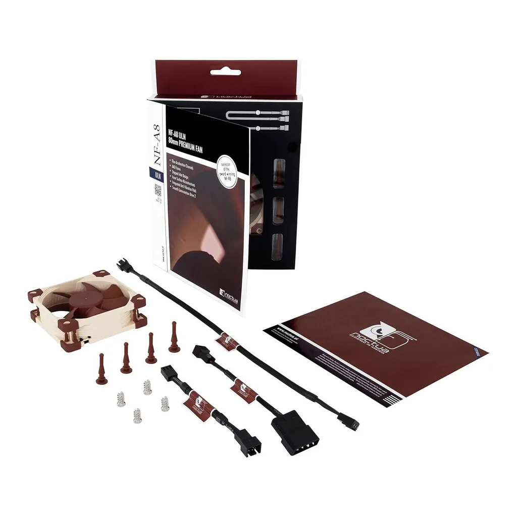 Noctua NF A8 ULN 80mm Ultra Low Noise Cooling Fan, Brown - Image 3 Noctua NF A8 ULN 80mm Ultra Low Noise Cooling Fan, Brown