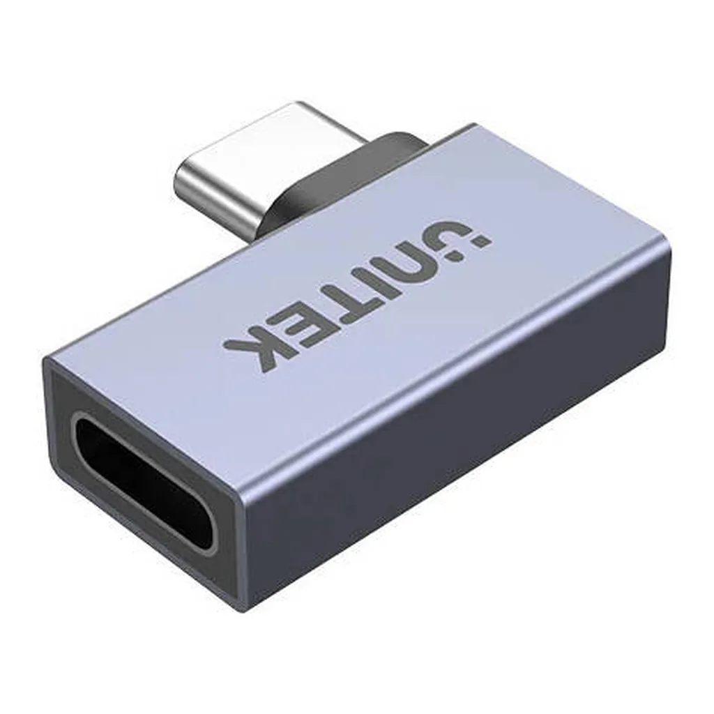 812884fbf65b7ff91c87aefb63dc9d96-hi.jpg Unitek USB4 90 Degree Adapter, 40Gbps Data Transmission Speed, 8K@60Hz Video Output, 240W Fast Charging, Aluminium Alloy Material, Space Grey | A1040GY01