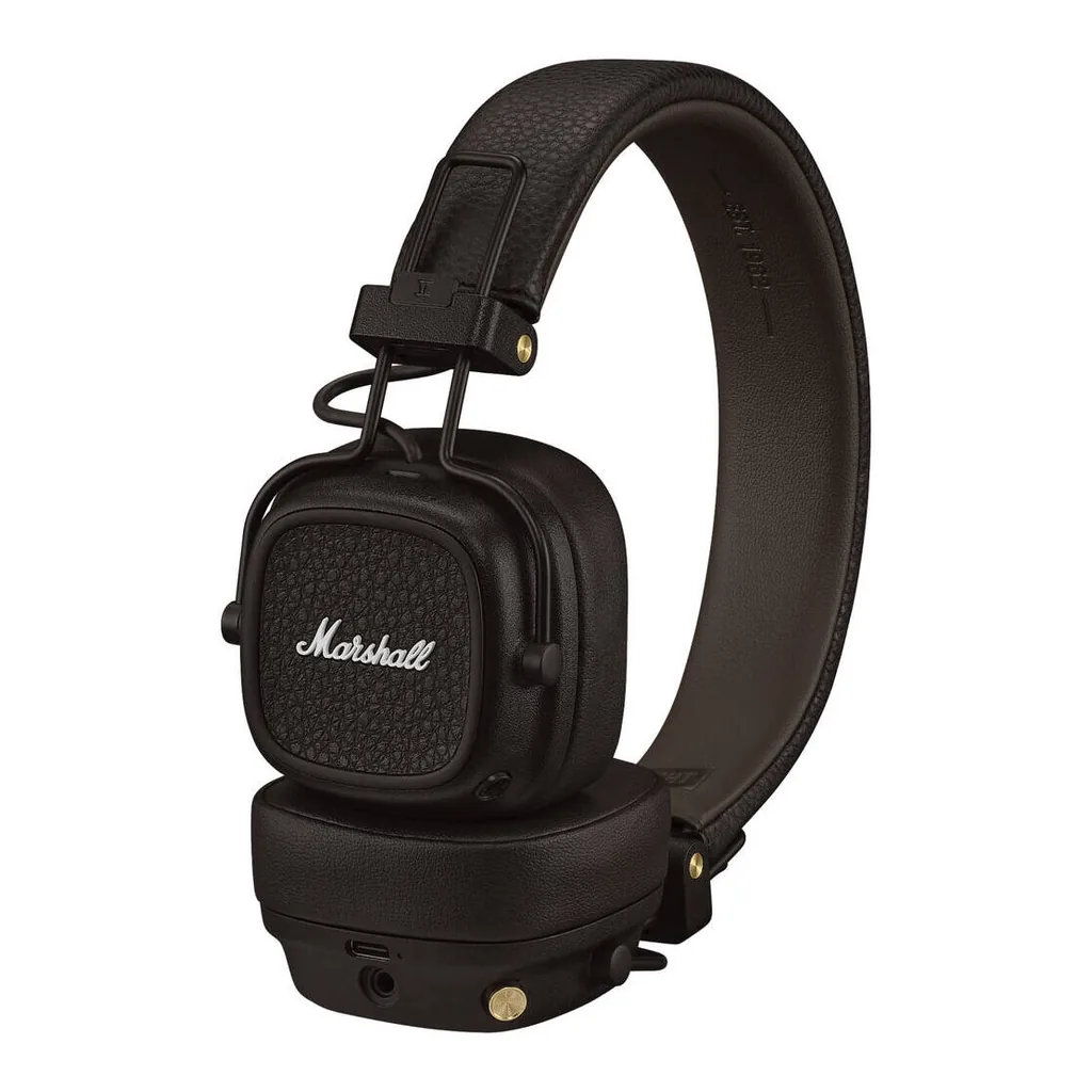 83f4f302e63af9743f79a98c8b711906-hi.jpg Marshall Major V Bluetooth Headphones, 40mm Dynamic Drivers, Bluetooth 5.3 Wireless Connectivity, 3.5mm Input/Output Wired Connectivity, Rugged & Foldable Design, Brown