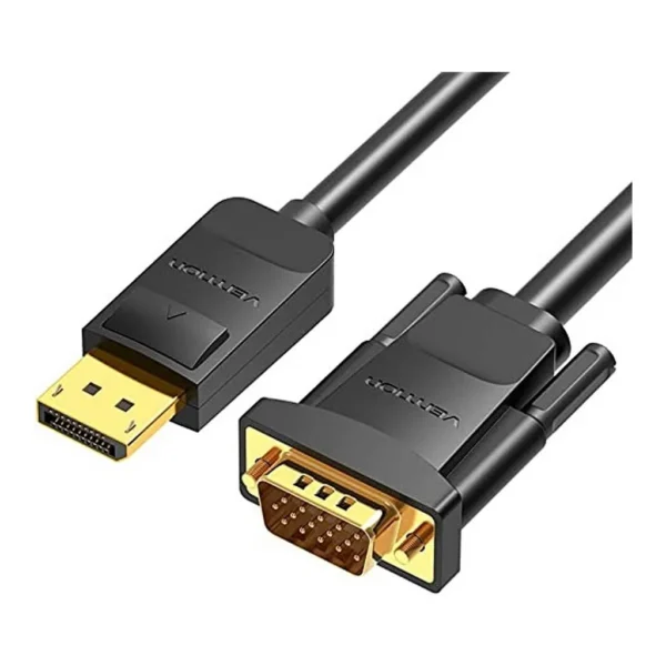 844b553209d4984e45f09aef975332d0-hi.jpg Vention DP to VGA Cable, 1080P HD, Fastener and Ergonomic Design, Gold Platted Interface, 30AWG Core Diameter, 2 Meter, Black | HBLBH