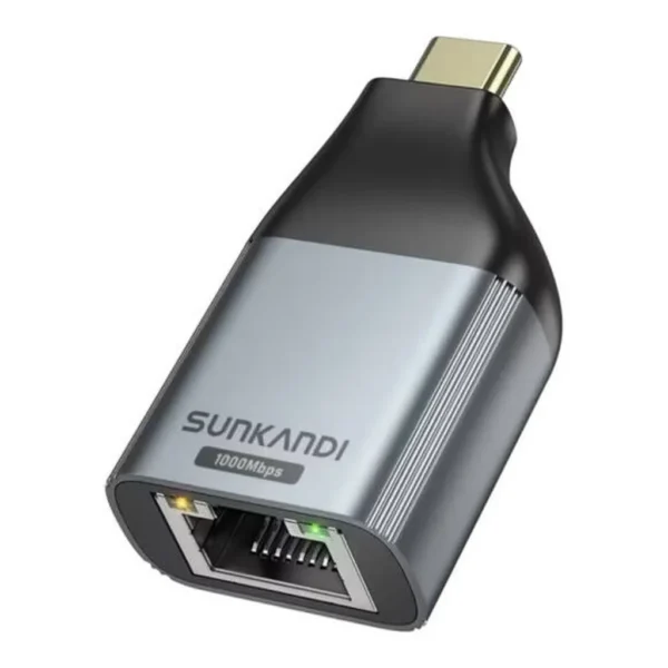 85bbf3171334430998aee7f62863cda3-md.jpg SUNKANDI USB-C to Ethernet Adapter, Gigabit RJ45 Ethernet to USB Type-C, Compatible for MacBook Pro/Air, iPhone 16 Pro/Max, iPad, XPS, Laptop, Fast Ethernet Adapter, Gray | Adapter