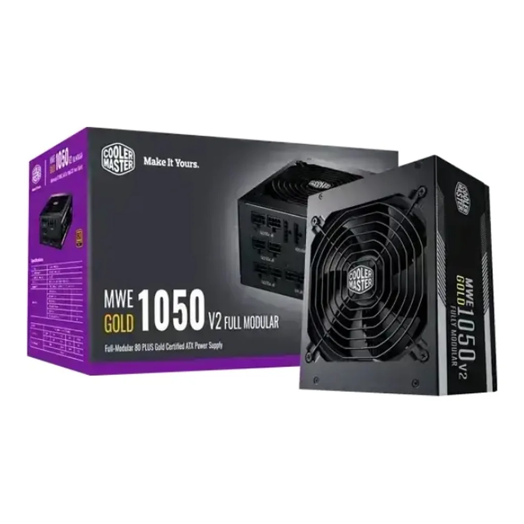 85d366955ca62545e2dac16dc9ab40fb-hi.jpg Cooler Master GX Gold 1050W V2 Fully Modular PSU Power Supply, 2200 RPM, 47-63Hz, Fan Size 140mm, Black | MPE-A501-AFCAG-UK