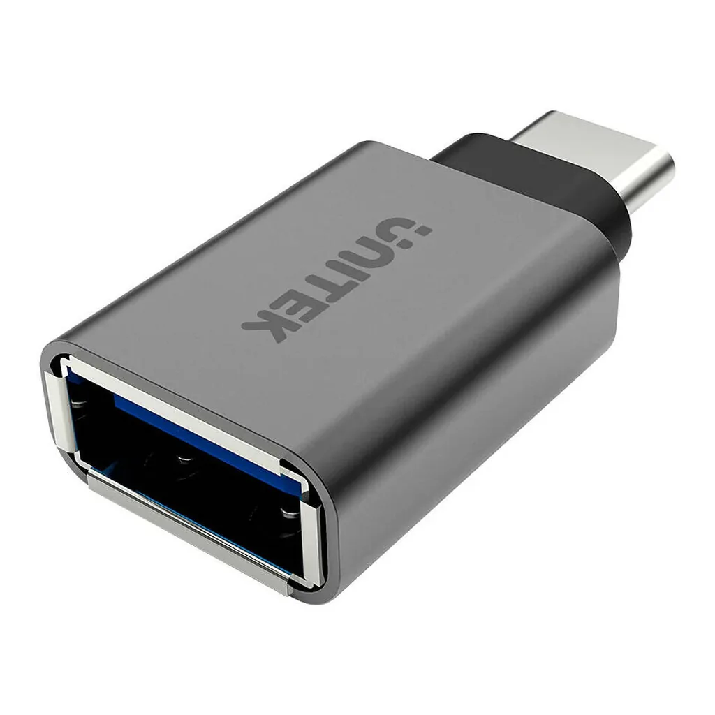8680fa99d6e65a1836361d64b773fcc2-hi.jpg Unitek USB-C to USB-A Adapter, Up to 5Gbps Data Transfer Rate, Aluminium-Alloy Housing, Space Gray | Y-A025CGY