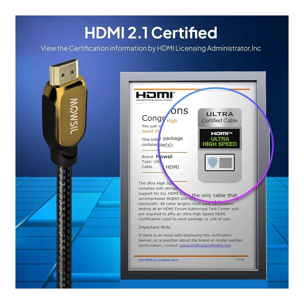 879973bb276929b778c3b2501f232ae3-hi.jpg MOWSIL 8K Certified Ultra HDMI Cable 2.1 5Meter, 8K@60Hz HDMI 2.1 48Gbps High-Speed HDMI to HDMI Video Ultra HD 3D 8K HDMI Braided Compatible with MacBook Pro TV Switch Xbox