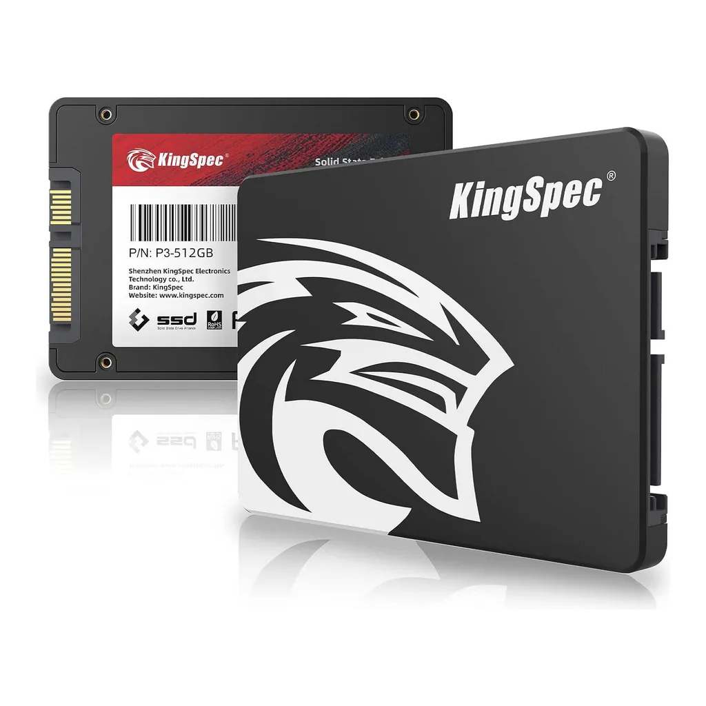 88fb3dc911e3425ed3ce4457e9a2930a-hi.jpg KingSpec P3 Series SATA SSD, 512GB Capacity, 2.5" Form Factor, SATA III 6Gbps Interface, Up to 560MB/s Read & 530MB/s Write Speed, 3D TLC Flash Type, Black | P3-512