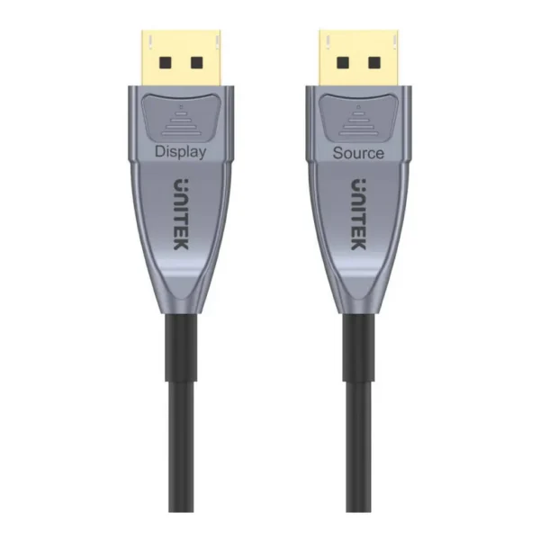 89551cac90b34a6166058024be480318-hi.jpg Unitek 8K Fiber Optic DisplayPort 1.4 Cable, 8K @60Hz, 4K 144Hz, 1440p @240Hz, 32.4Gbps Bandwidth, HDR, Reliable Latch, Zinc-Alloy Housing & Gold-Plated Connectors, 15M Cable Length, Black | C1617GY